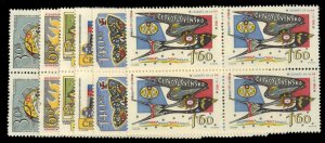 Czechoslovakia #1128-1133 Cat$53+, 1962 Prague Exhibition, complete set in bl...