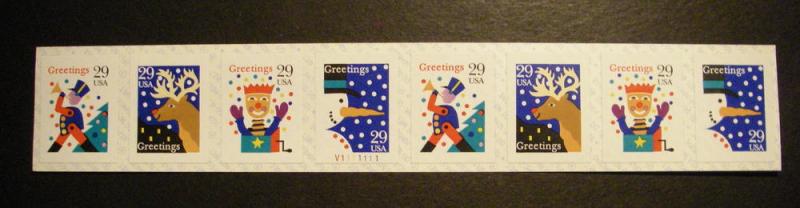 Scott 2799-802, 29c Christmas, PNC8, #V1111111 MNH NICE