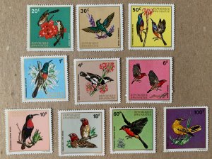 Rwanda 1972 Birds, MNH. Scott 457-466, CV $9.75