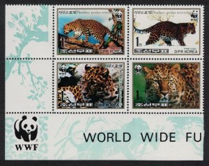 Korea Amur Leopard 4v Block of 4 WWF Logo 1998 MNH SC#3784-3787