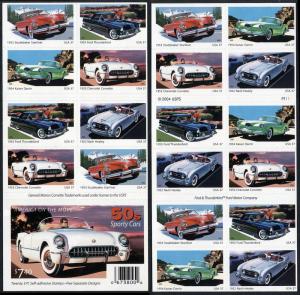 SC#3931-35 37¢ Sporty Cars of the 50's Booklet Pane of Twenty (2005) SA