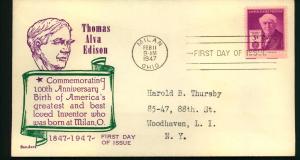 #945 Thomas Edison - Sanders Cachet!