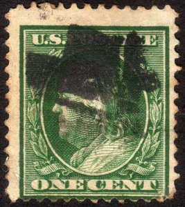 1908, US 1c, Franklin, Used, Double transfer at bottom, Sc 331