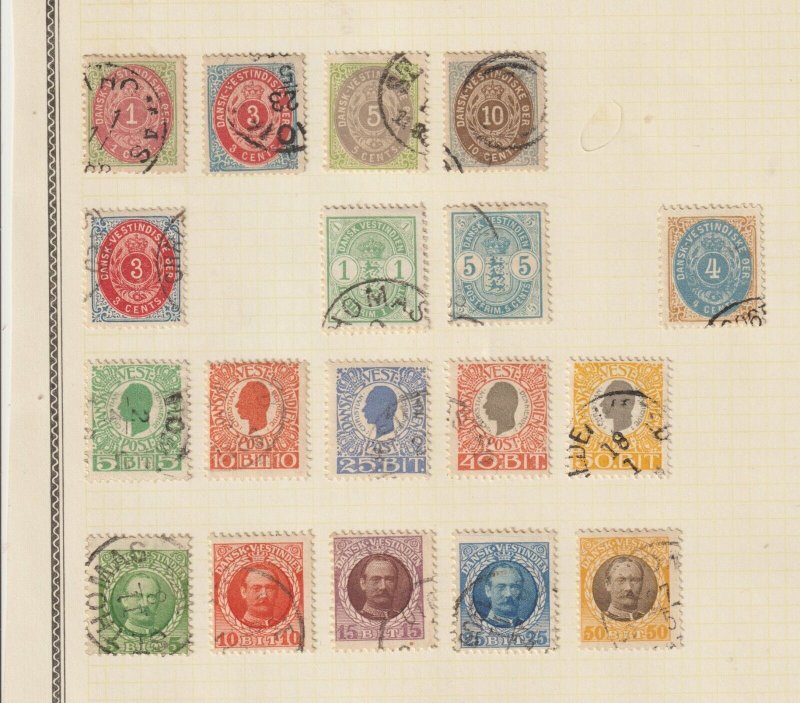 US Denmark Danish West Indies 1874-1908 collection 18 Used Basic Cat. About $200