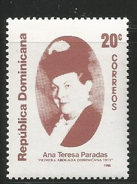 DOMINICAN REPUBLIC 1048, MNH STAMP, ANN TERESA PARADAS (1890-1960), 1ST FEMAL...