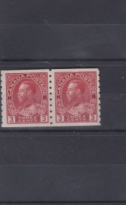 Canada #130 F-VF MNH Pair Cat $250 as Fine - $500 as VF Canada mint