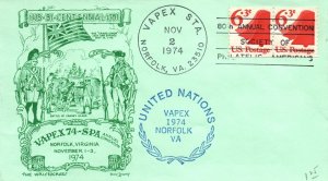 80th ANNUAL CONVENTION OF PHILATELIC AMERICANS AT VAPEX 1974 NORFOLK VA