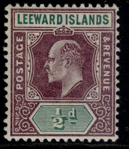 LEEWARD ISLANDS EDVII SG20, ½d dull purple & green, LH MINT. 