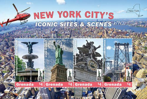 Grenada - 2016 - New York Iconic Sites World Stamp Expo -  Sheet Of 4 - MNH