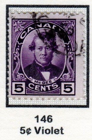 SC# 146 - (5c) - Thomas McGee, violet used single