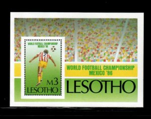 Lesotho 1986 - World Cup Soccer Football - Souvenir Stamp Sheet Scott #525 - MNH