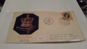 NYASALAND 1953 QUEEN ELIZABETH CORONATION COVER $5