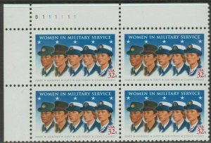 Scott# 3174 - 1997 Commemoratives - 32 Cents Women in Military Plate Block (B)