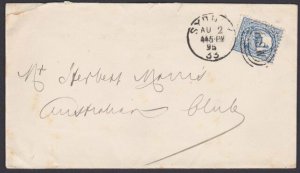 NEW SOUTH WALES 1895 2d on cover - local Sydney use.........................Q729