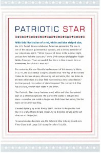 USPS First Day Ceremony Program #4749 Patriotic Star Red White Blue Stripes Coil 