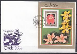 Benin, Scott cat. 1133. Orchids s/sheet. First Day Cover. ^