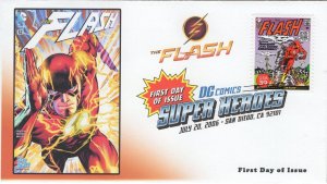 AO-4084p-1, 2006, DC Comics Super Heroes, Flash Cover, FDC, Add-on Cachet. Digit