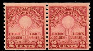 Sc 656  2¢ Edison's Electric Light Coil Pair, MNH