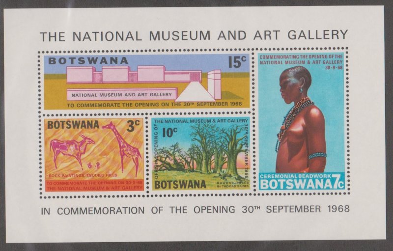 Botswana # 46a, Opening of National Museum Souvenir Sheet, Mint NH, 1/2 Cat.