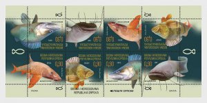 Stamps of Bosnia and Herzegovina - Republika Srpska 2019.- Fauna. Fish. Small sh