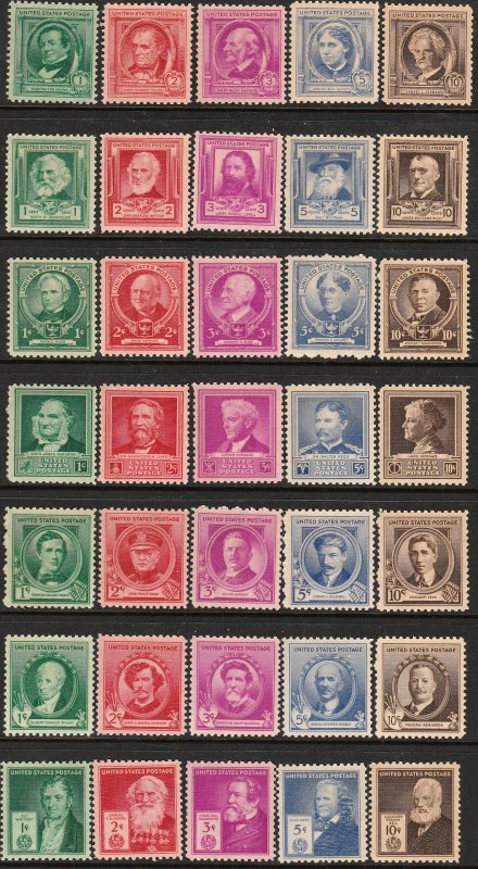 U.S. 859-893, FAMOUS AMERICANS, SET OF 35.. MINT, NH. VF (22)