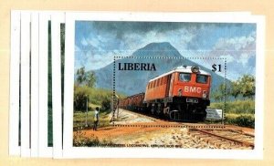Liberia Scott 1165-70 Mint NH (Trains) [TH226]