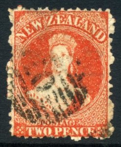 New Zealand 2d orange shades perforated Chalon, deep vermillion shade