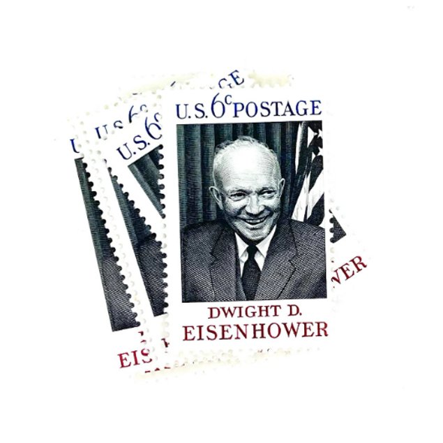 10 x Dwight D. Eisenhower 6 cents Black & White UNUsed 1969 US Postage