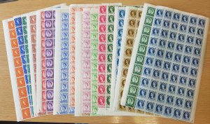 Set of Wilding Multi Crowns in 1/4 Sheets - includes 9d variety - UNMOUNTED MINT