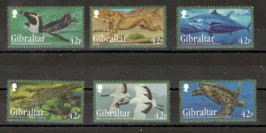 GIBRALTAR - MNH SET - FAUNA -WILD ANIMALS- BIRDS - Endangered animals - 2013.