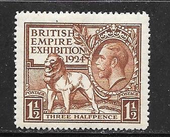 1924GB #185  1 1/2p  British Empire Exhibition  1924 (MLH)) CV $5.00