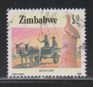 Zimbabwe,  $2 Mule-drawn scotch cart (SC# 513) Used