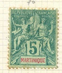 FRENCH MARTINIQUE;   1892 early Tablet Type issue Mint unused 5c. value