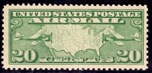 US Stamp #C9 20c Yellow Green MINT NH SCV $12.50