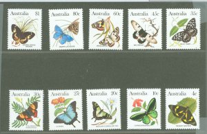 Australia  #872-880  Single (Complete Set) (Butterflies) (Fauna)