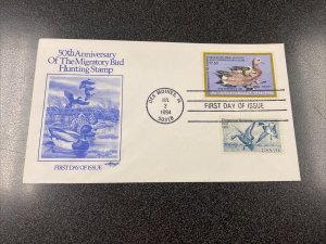 RW51 Widgeons $7.50 Duck Stamp First Day Of Issued- ArtMaster Cover