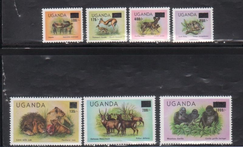 Uganda 386-92 Wildlife Mint NH