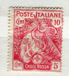 ITALY; 1916 early Red Cross issue fine Mint hinged 10c. value
