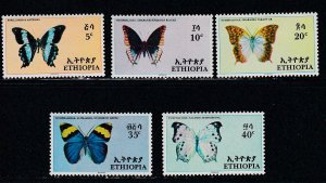 Ethiopia # 476-480, Butterflies, Mint Hinged, 1/3 Cat