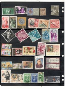 MALTA COLLECTION ON STOCK SHEET MINT/USED