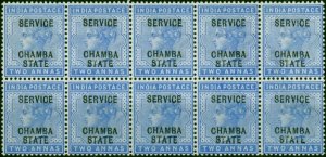 Chamba 1887 2a Dull Blue SG04 V.F MNH & VLMM Block of 10