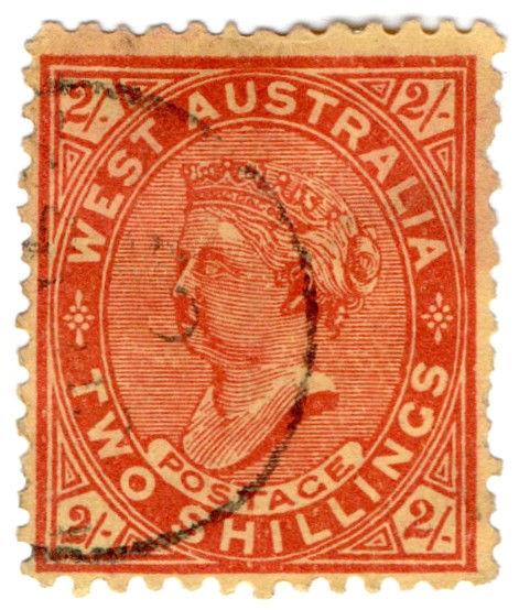 (I.B) Australia Postal : Western Australia 2/- (SG 124b) inverted watermark