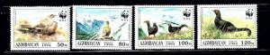 Azerbaijan 454a-d MNH 1994 Birds (W.W.F.)