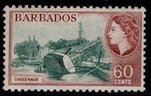 BARBADOS QEII SG299, 60c blue-green & brown-purple, NH MINT. Cat £42.