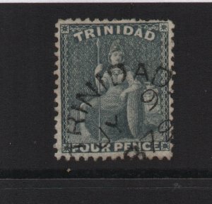 Trinidad 1872 SG71 4d 12.5 perf, CC watermark, used