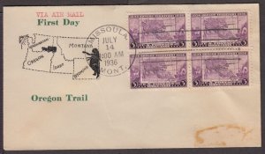 1936 Oregon Territory 100 years Sc 783-14 FDC Roessler cachet Missoula MT (T