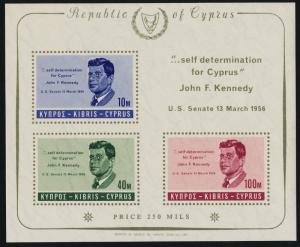 Cyprus 251-3a MNH John F. Kennedy