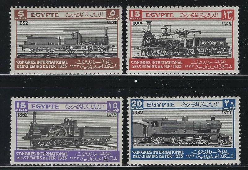 Egypt 1933 International Railroad Congress set Sc# 168-71 mint