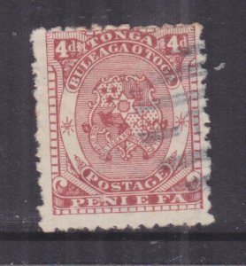 TONGA, 1892 4d. Chestnut, used.