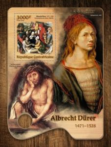 C A R - 2016 - Art, Albrecht Durer - Perf Souvenir Sheet - M N H